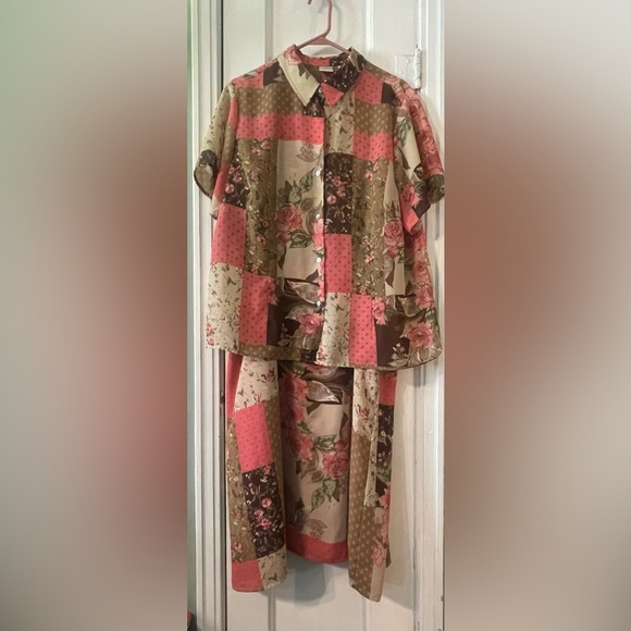 Vintage Floral Patchwork Two-Piece Set Size 16W - Picture 2 of 14